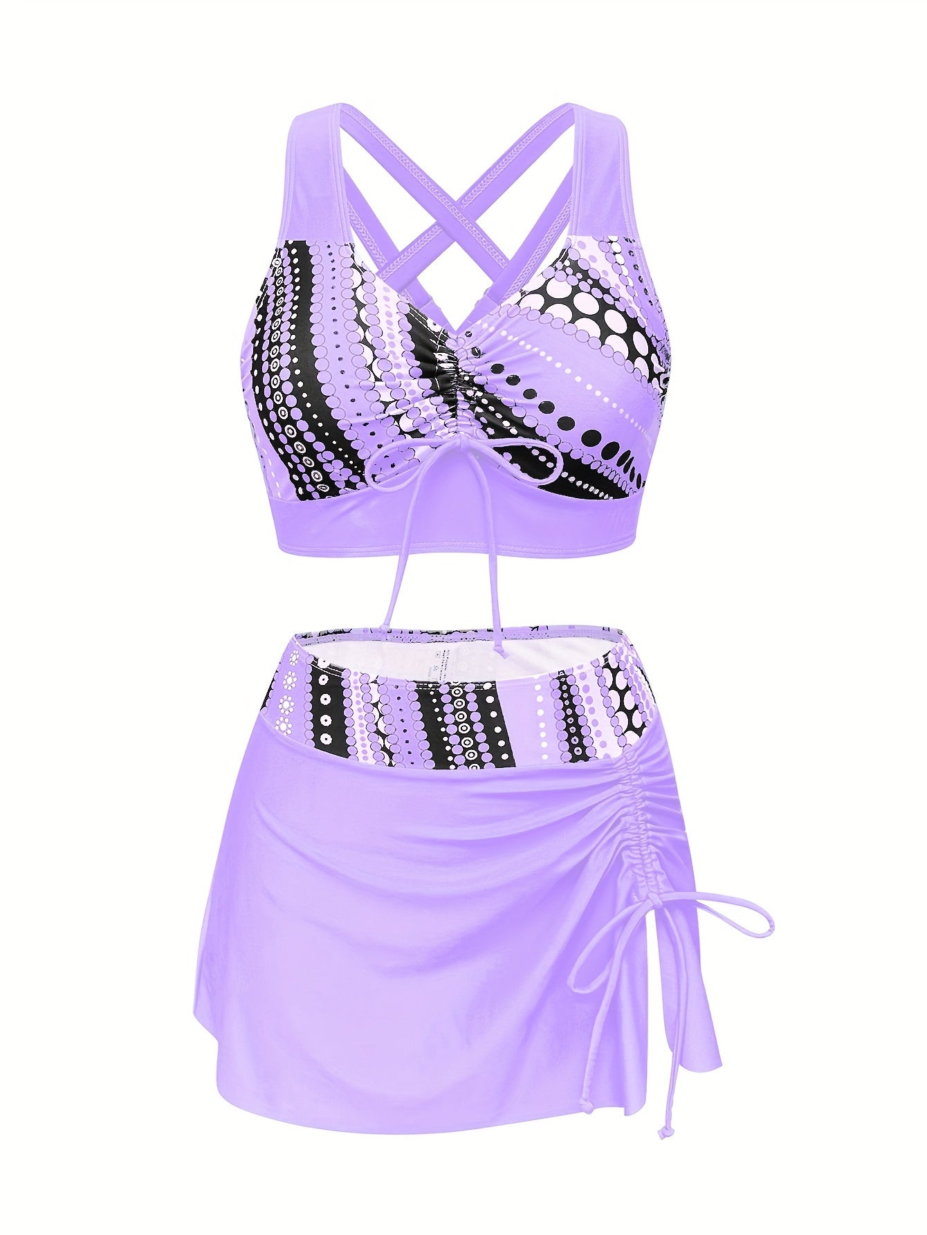Marina | Printed Swim Set With Cover-Up Skirt