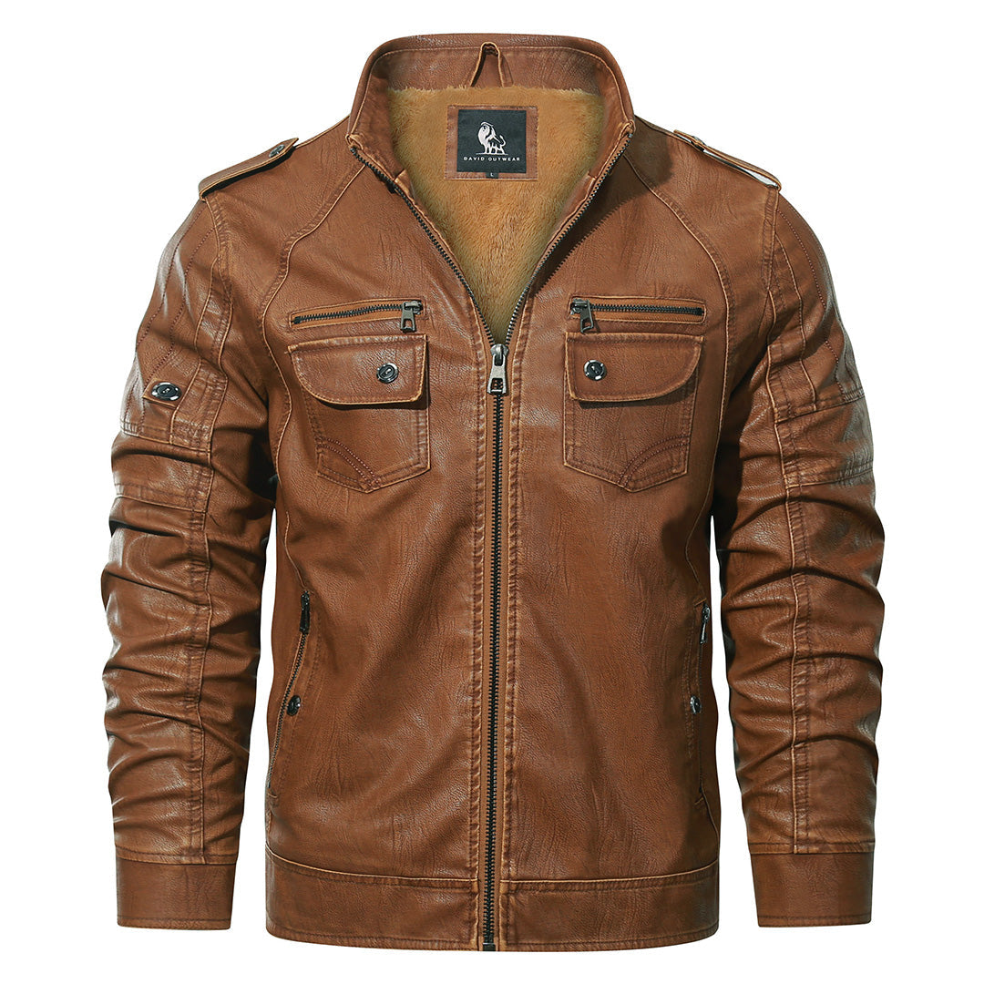 Bernard | Fleece-Lined Leather Biker Jacket
