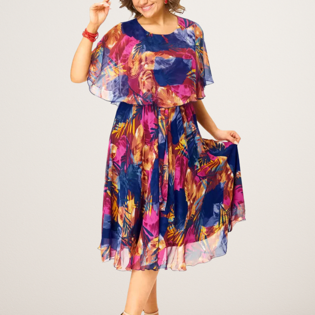 Evelyn | Plus Size Chiffon Midi Dress