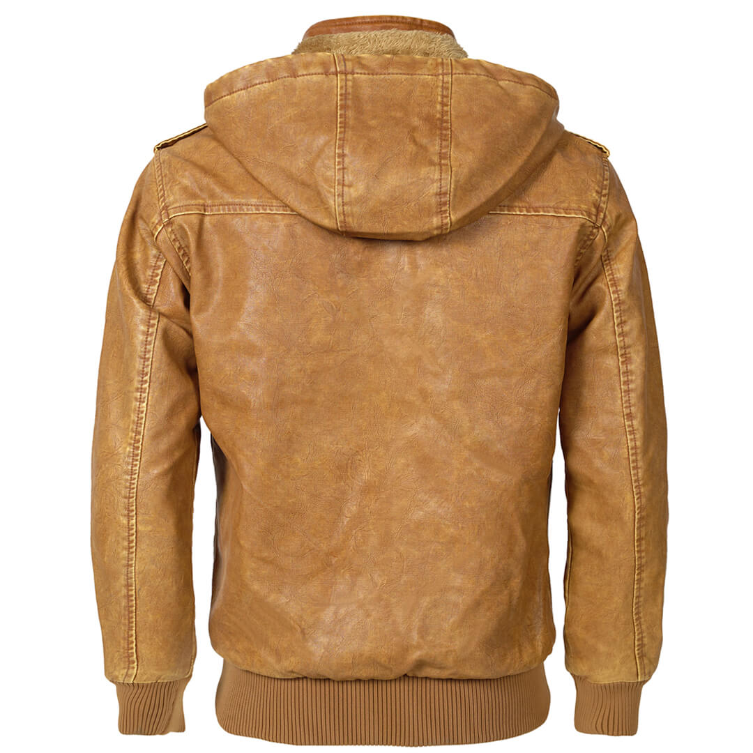Douglas | Hooded Leather Bomber Jacket