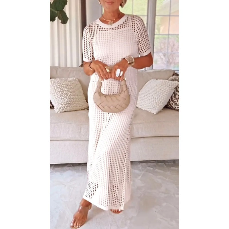 Aurore | Hollow-Knit Maxi Dress