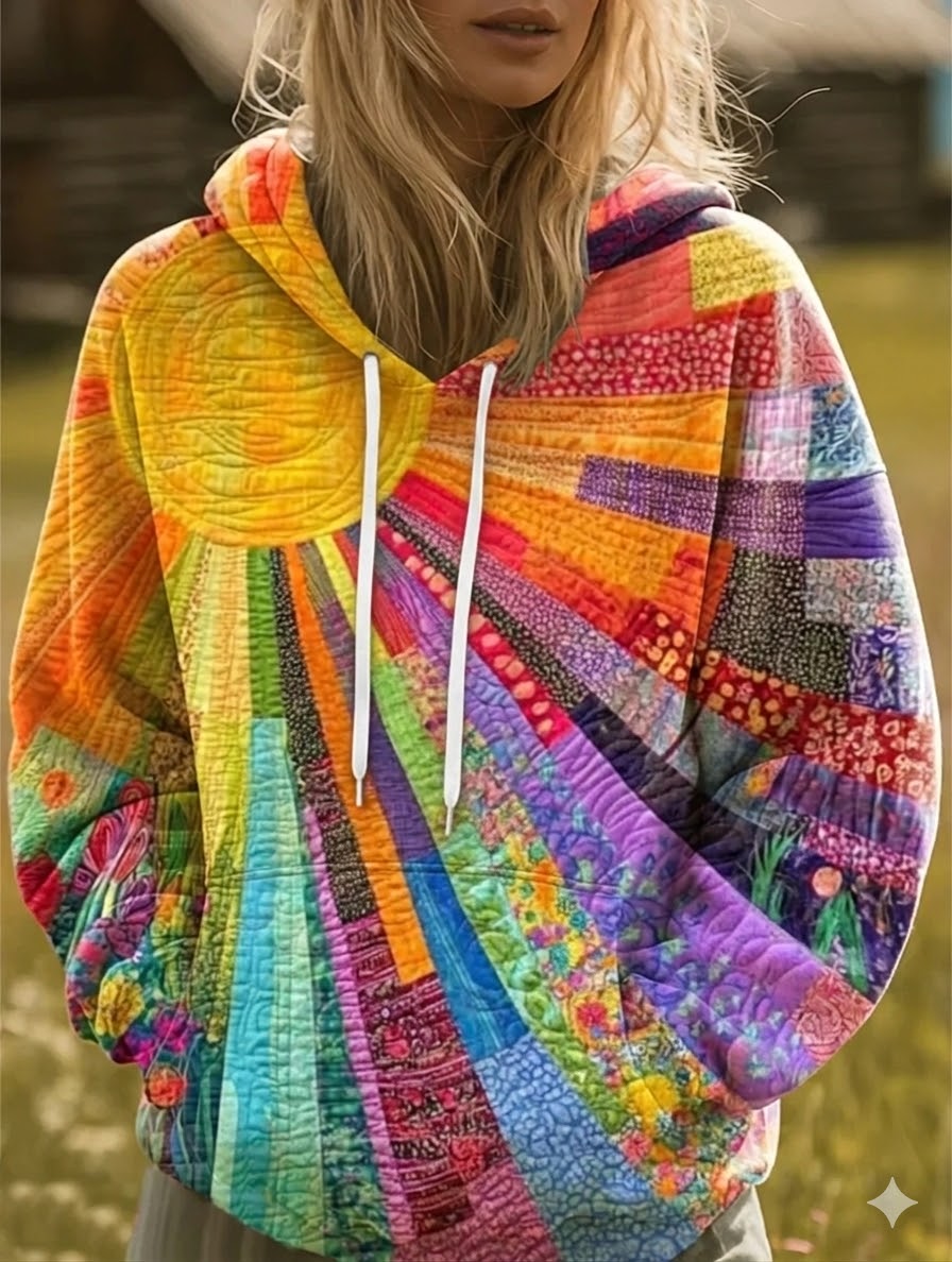 Hazel | Bohemian Patchwork Hoodie